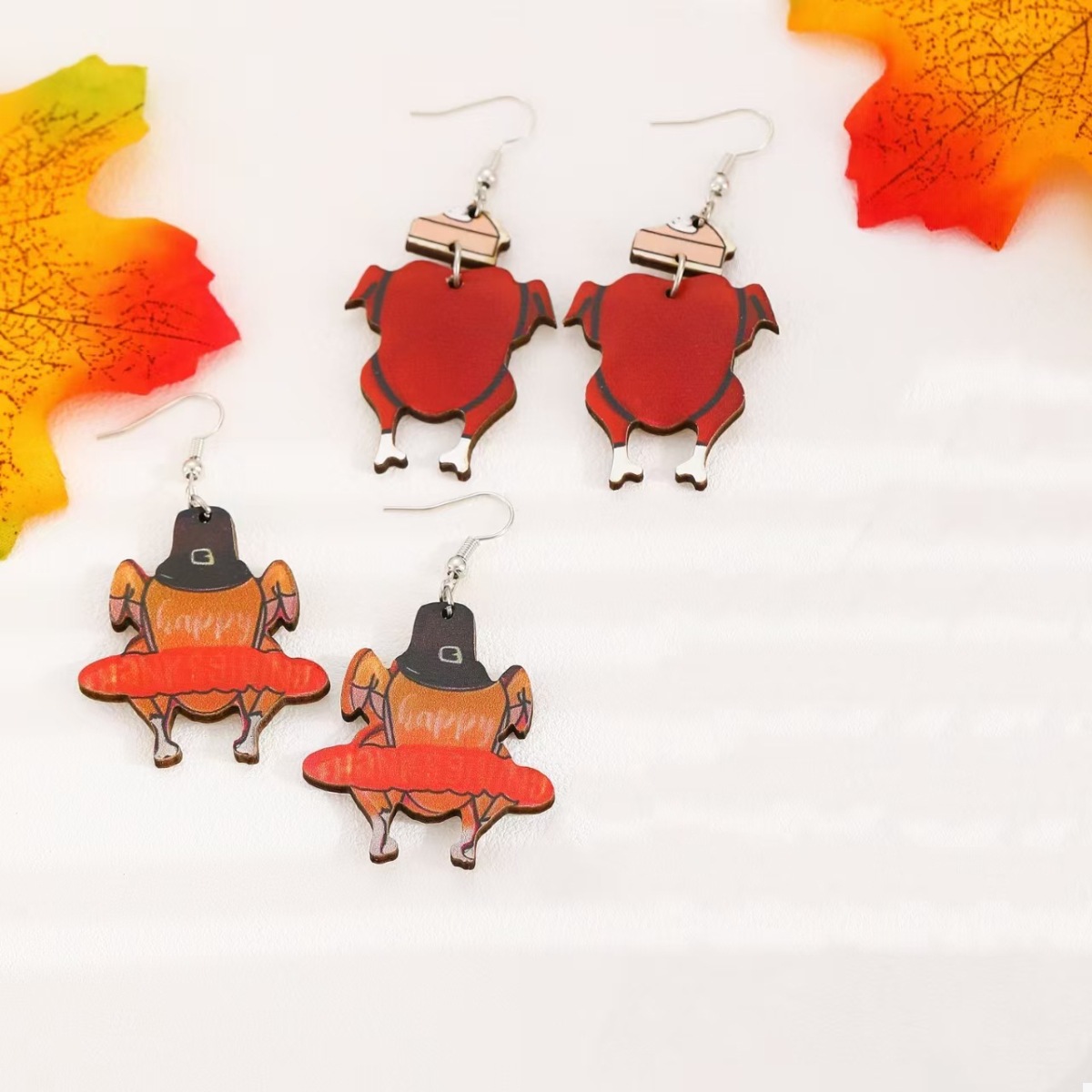 Thanksgiving Turkey Dangle Earrings