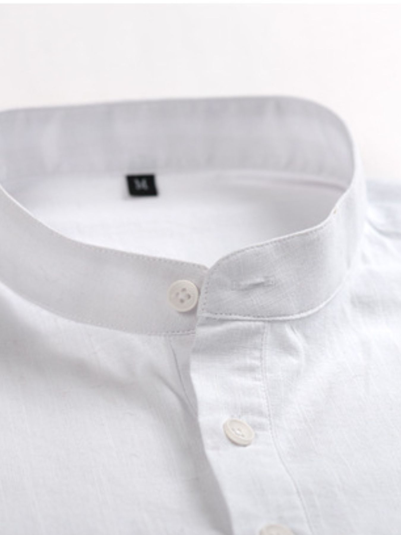 Men's Full Size Mandarin Collar Roll-Up Sleeve Shirt Plus Size