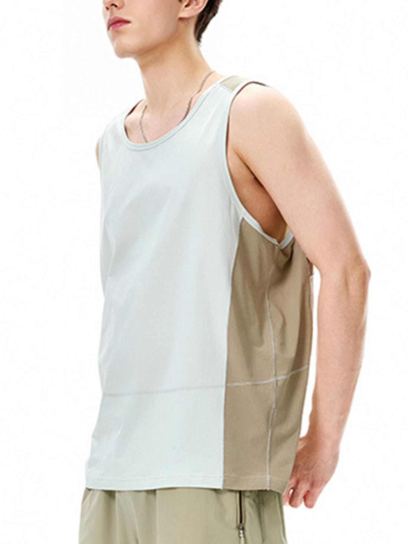 Men's Color Block Round Neck Tank
