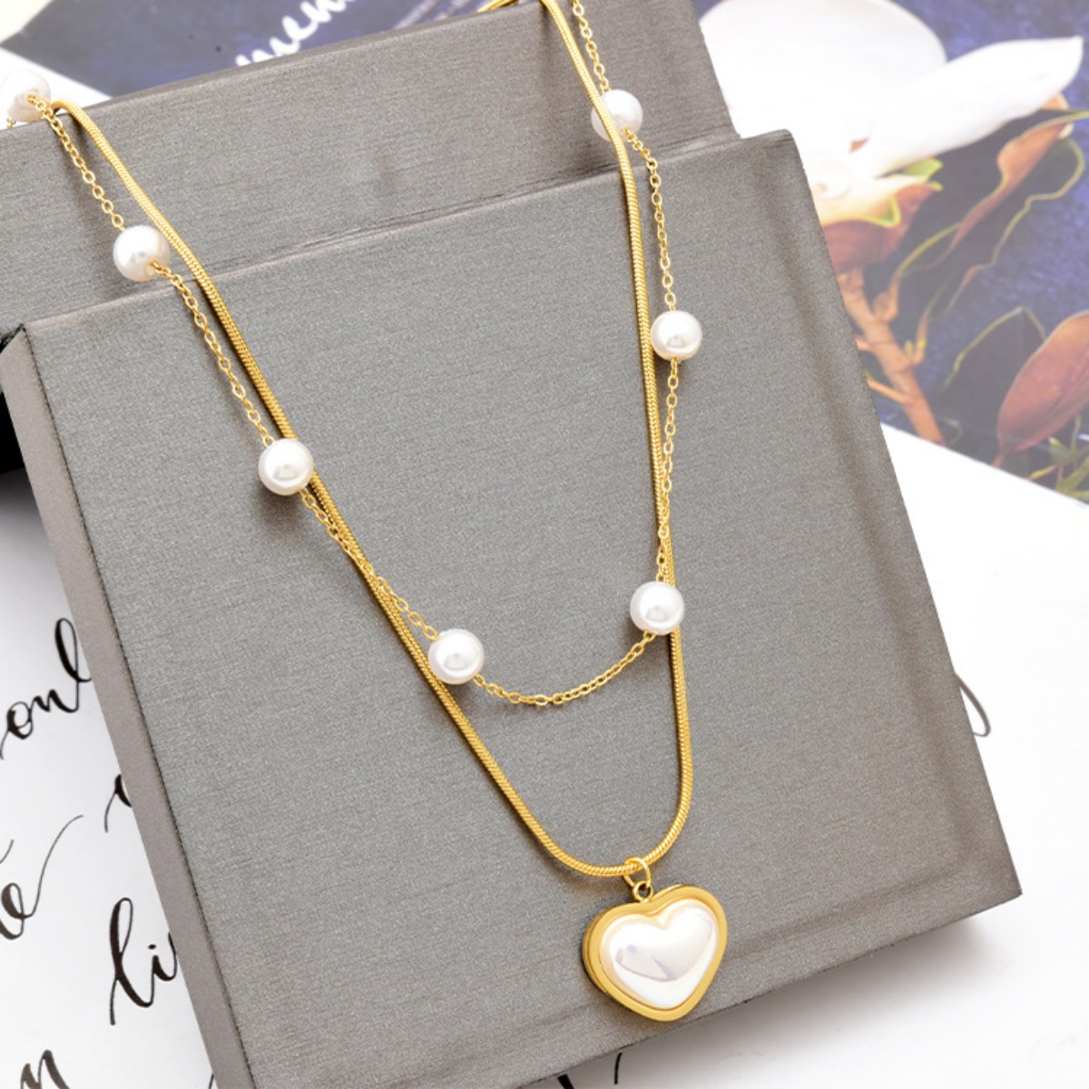 18K Gold-Plated Double Layered Heart Necklace
