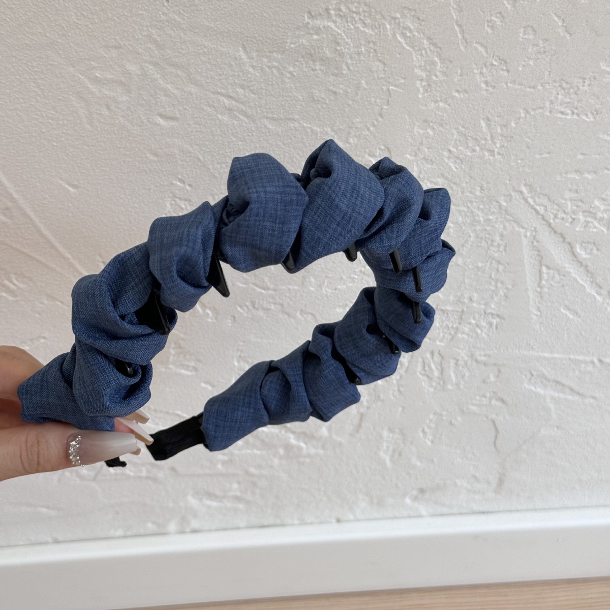 Denim Ruched Hair Headband
