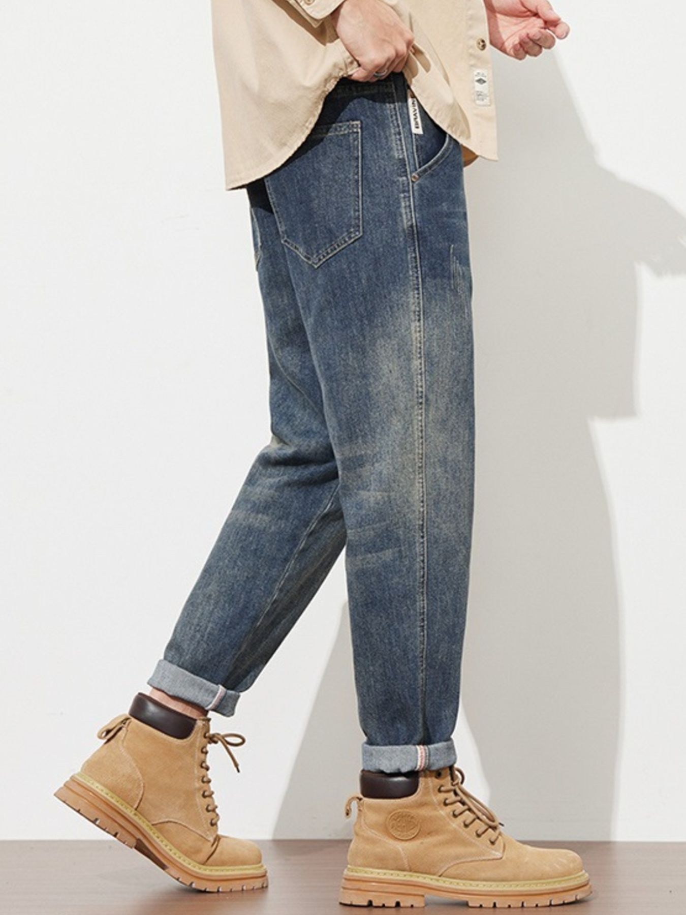 Men's Washed Loose Fit Jeans