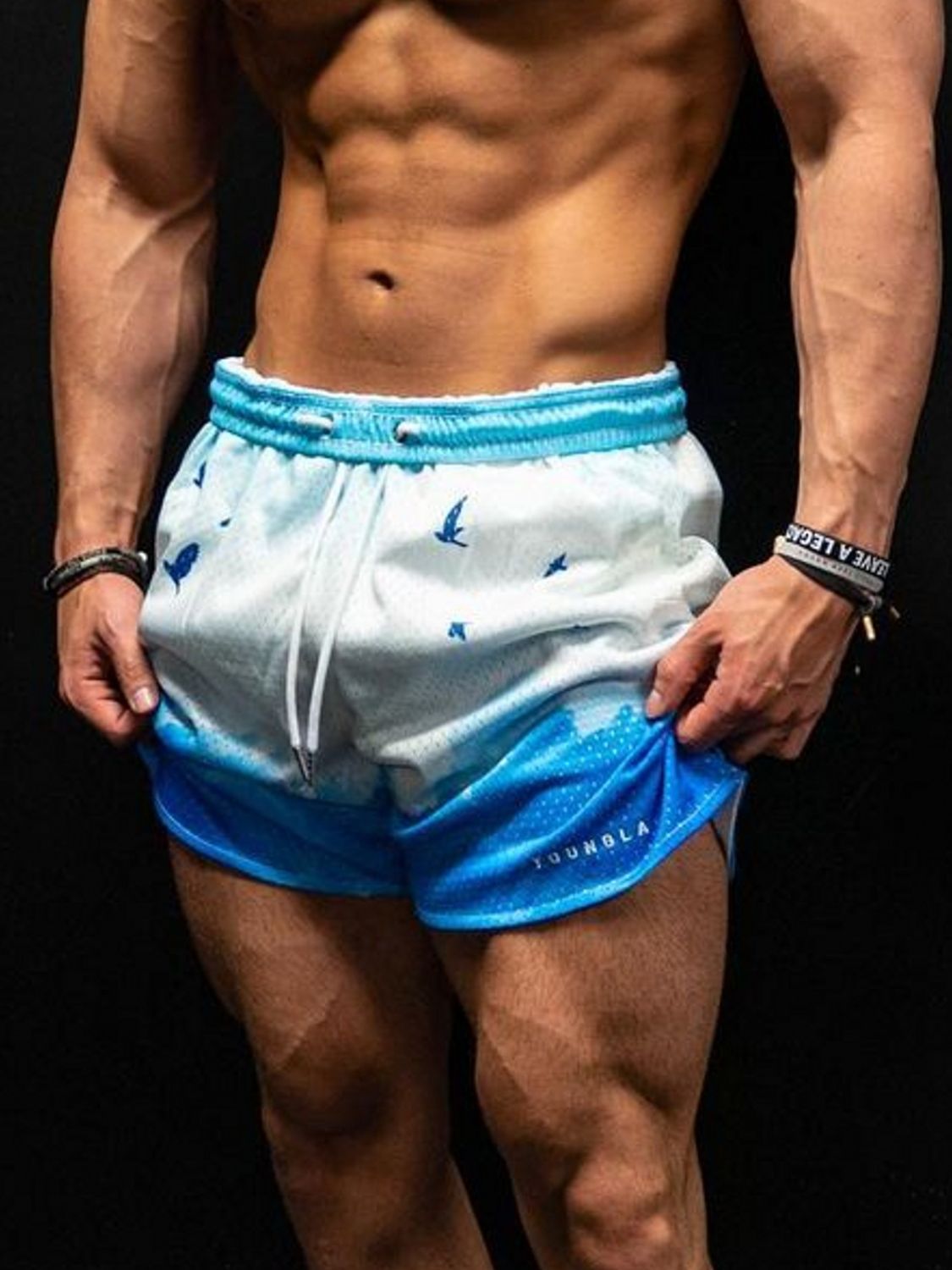 Men's Plus Size Drawstring Printed Shorts