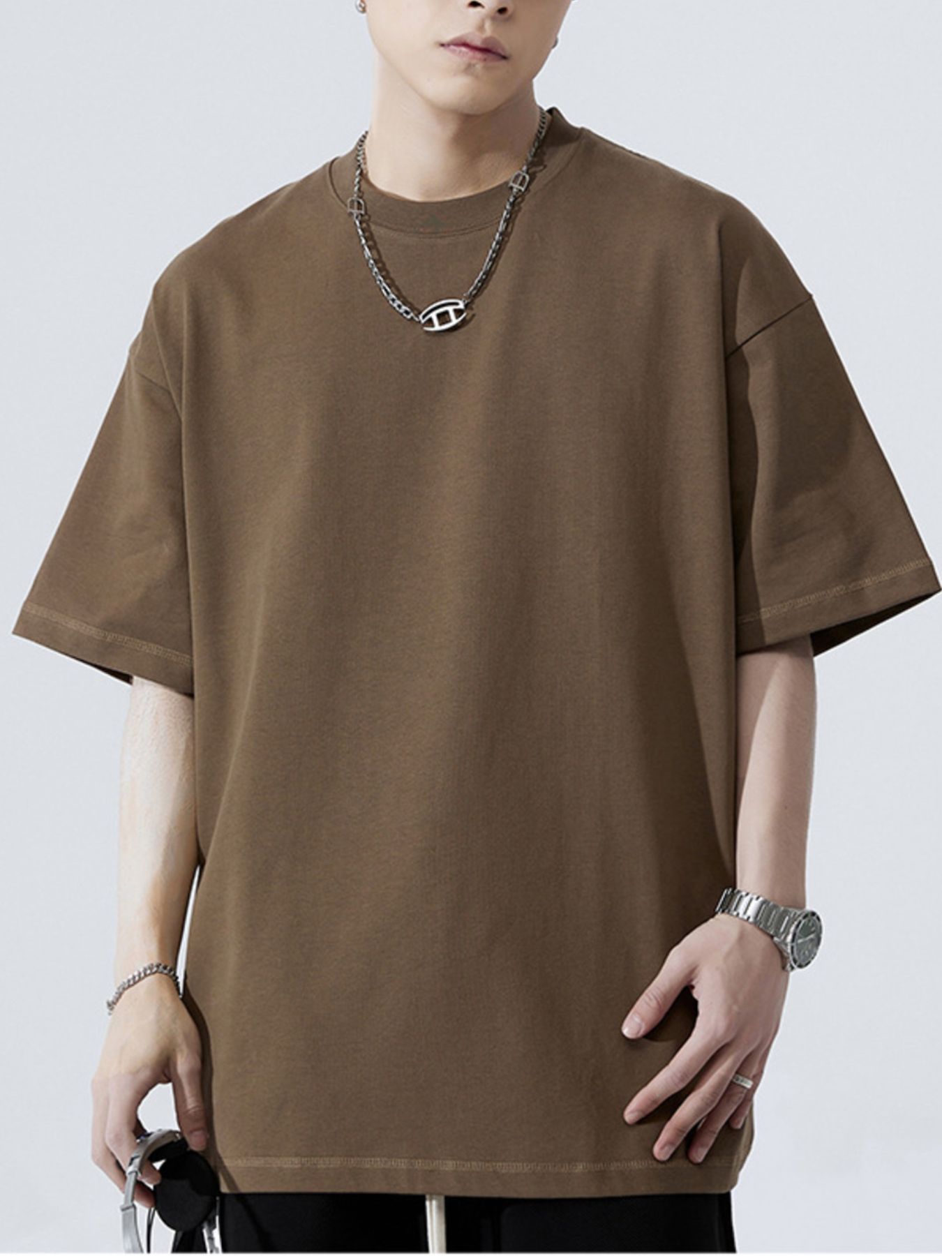 Men's Full Size Round Neck Half Sleeve T-Shirt Plus Size