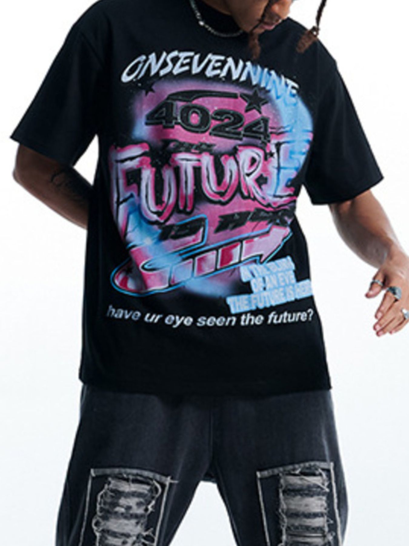 Men's Onsevennine Future Graphic Oversized T-Shirt