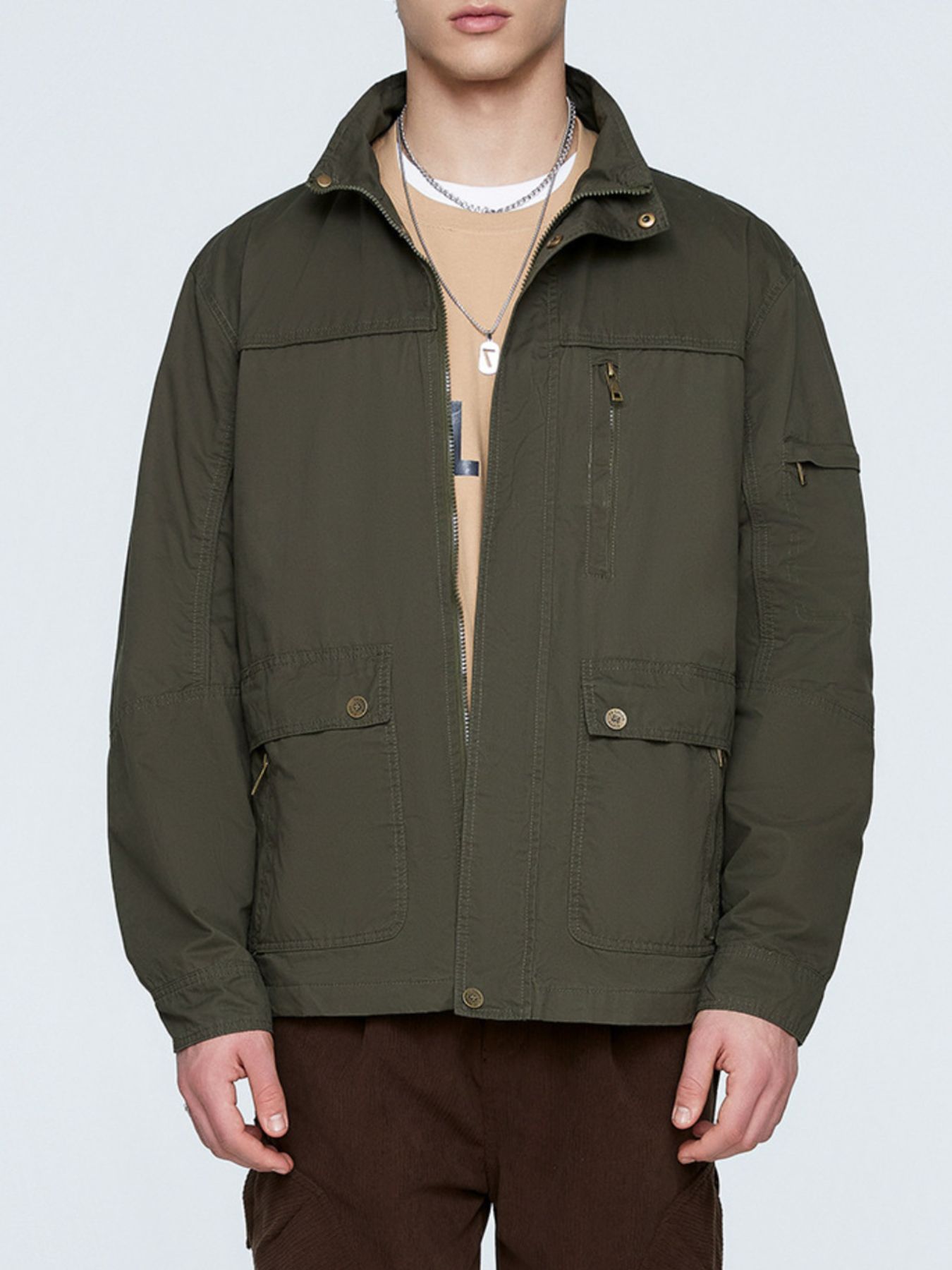 Men's Plus Size Casual Zip Up Lightweight Jacket