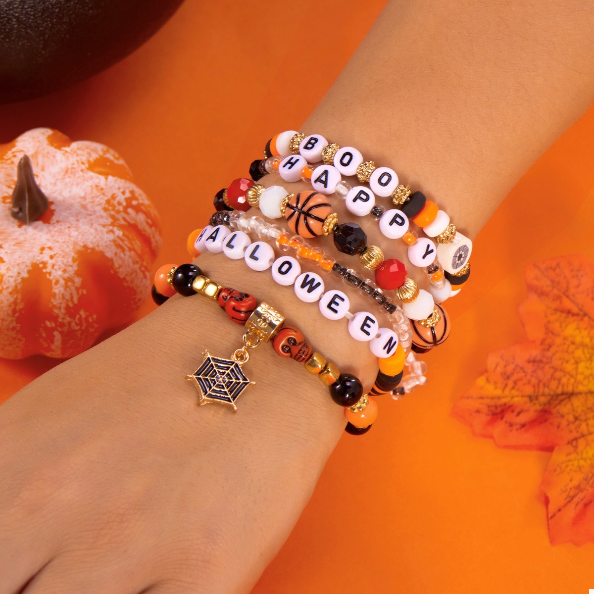 6 Piece Halloween Letter Beaded Bracelet