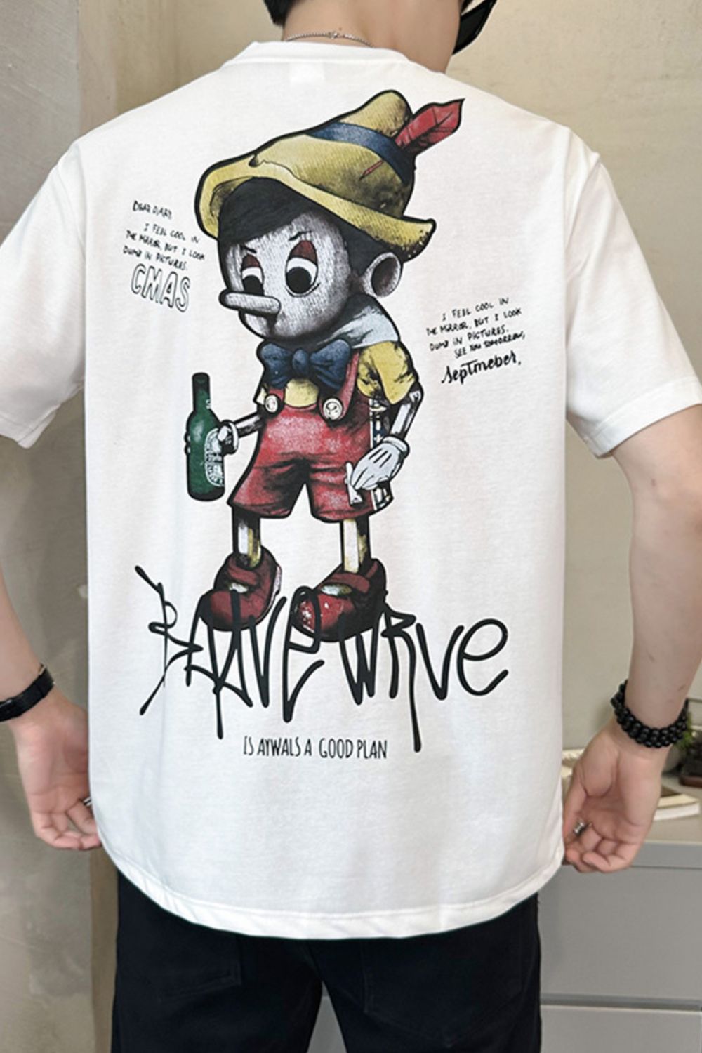 Men's Plus Size Graphic Round Neck Short Sleeve T-Shirt