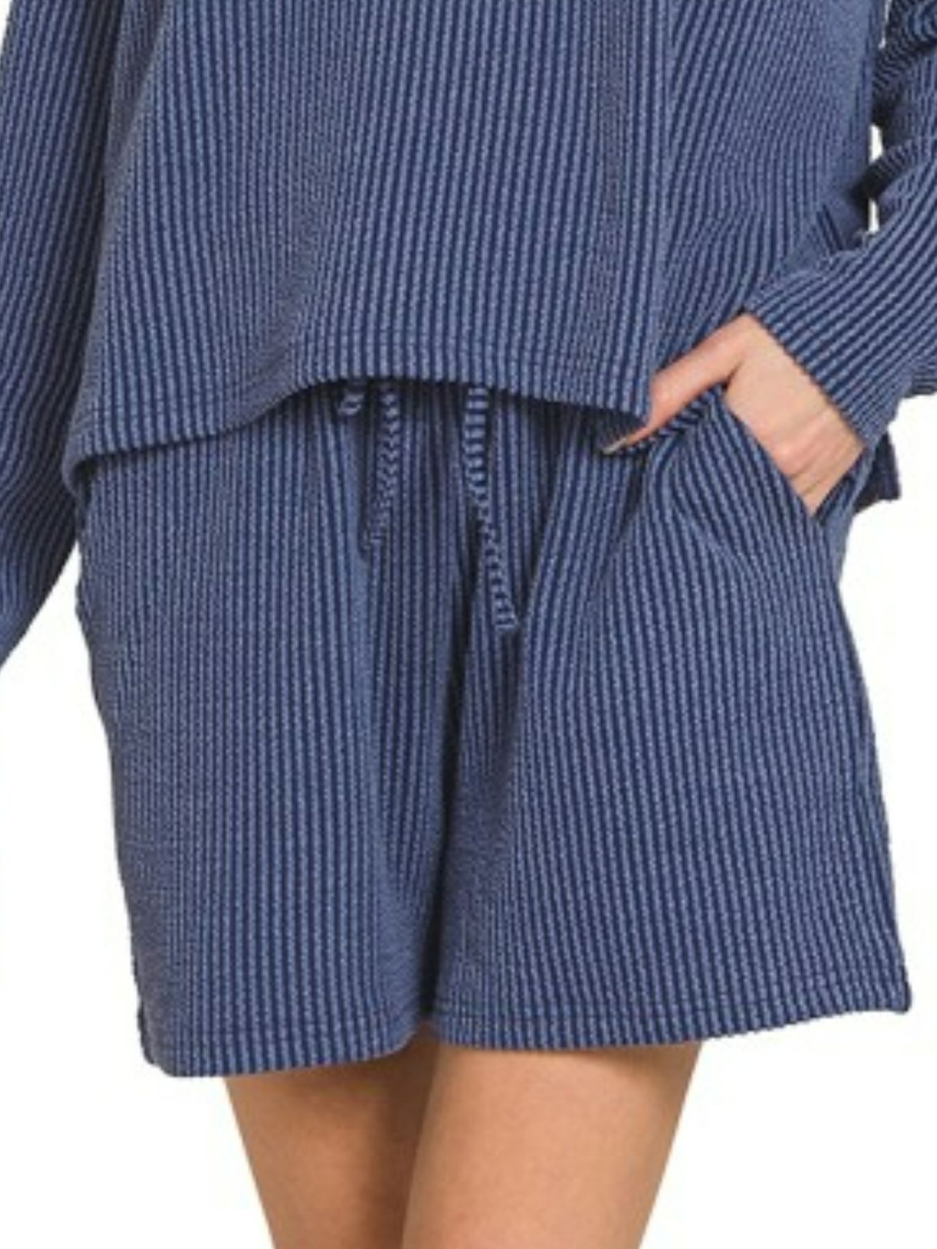 Corded Rib Long Sleeve Tee and Shorts Set