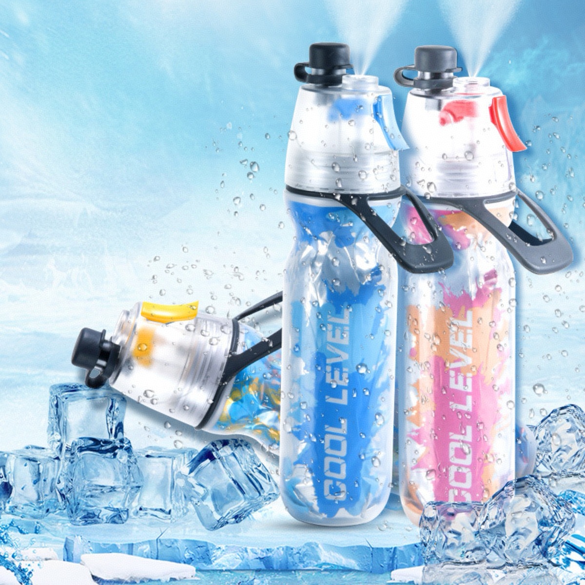 Multi-Functional Portable Spray Sports Water Bottle