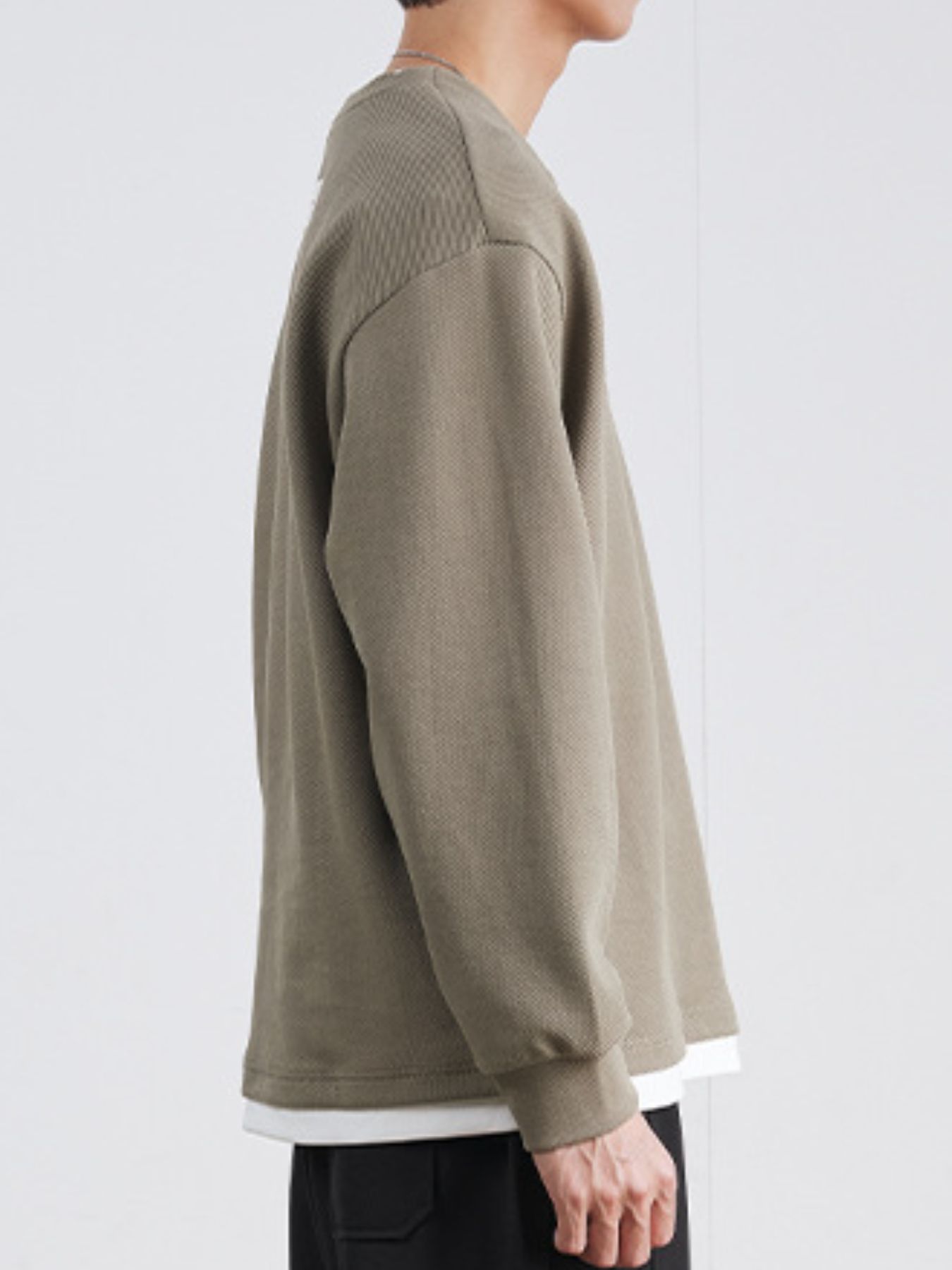 Men's Plus Round Neck Long Sleeve Sweatshirt