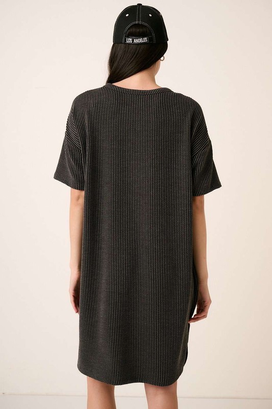 Urban Rib Knit Short Sleeve Tee Dress