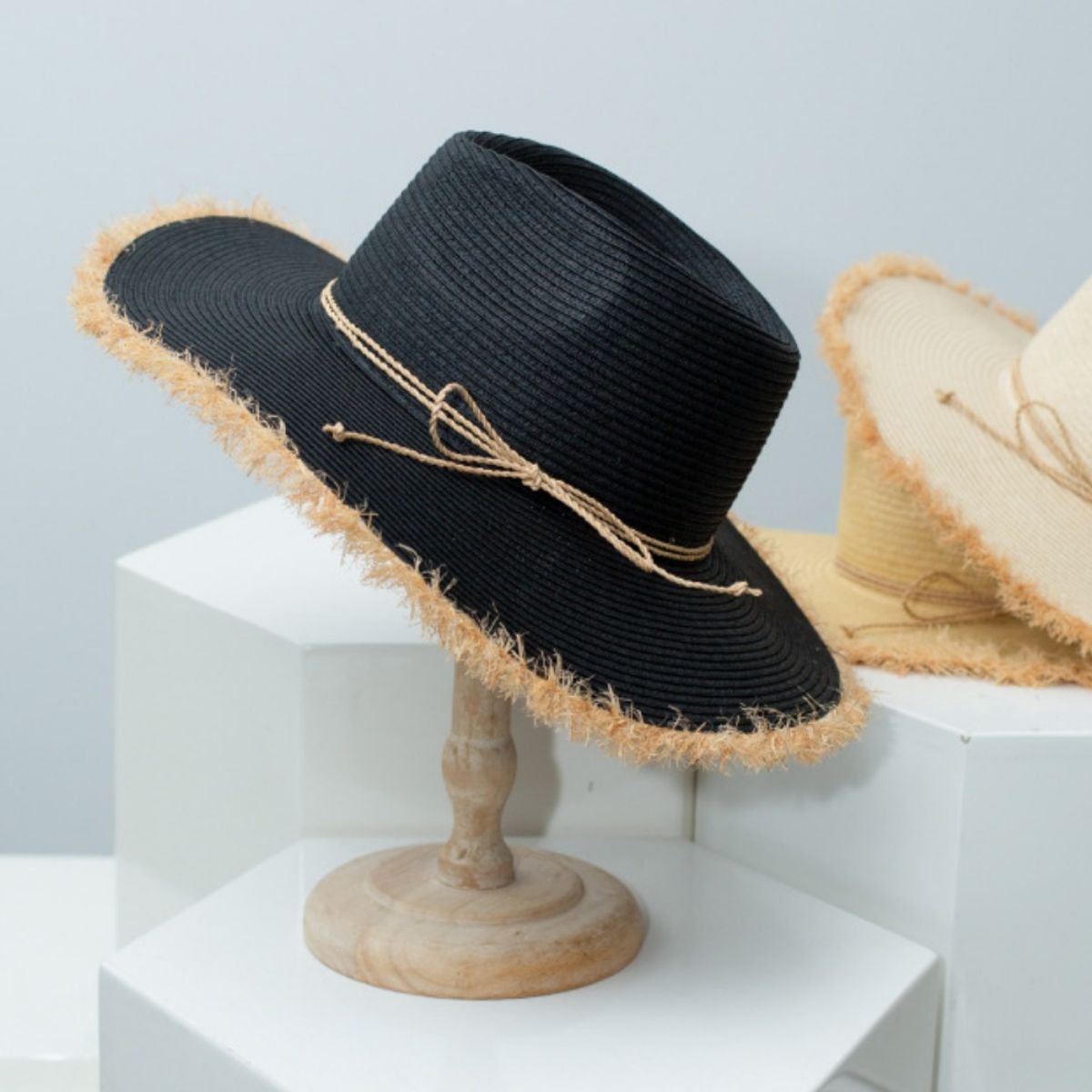 Frayed Brim Straw Hat 2