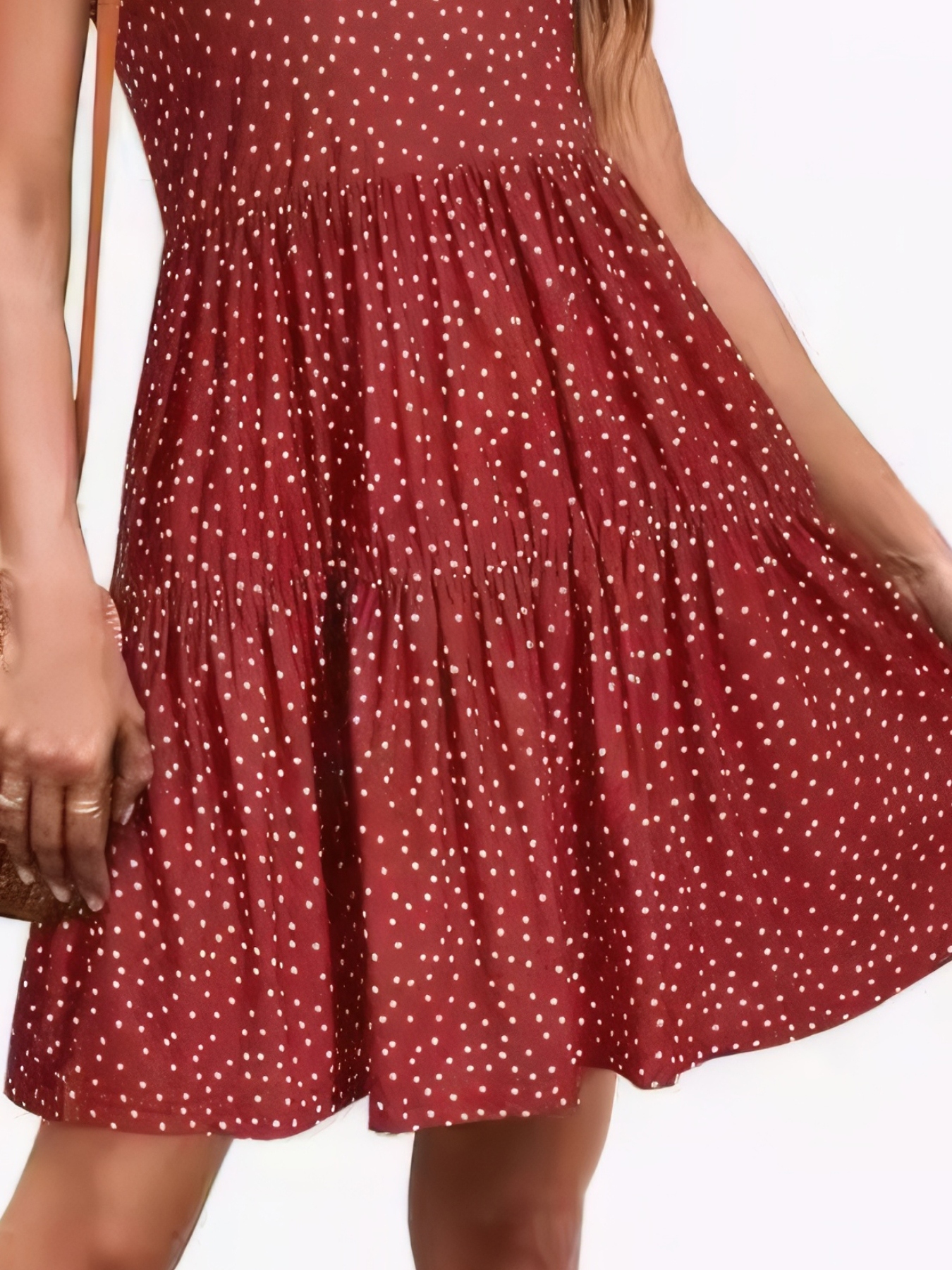 Polka Dot Ruffle Sleeve V-Neck Mini Dress