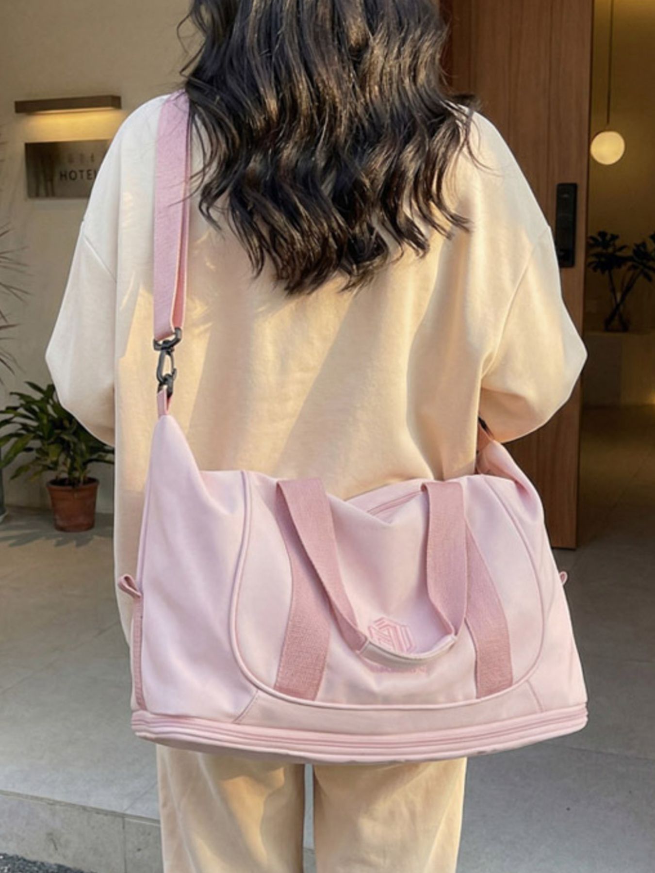Solid Color Nylon Duffle Bag 6
