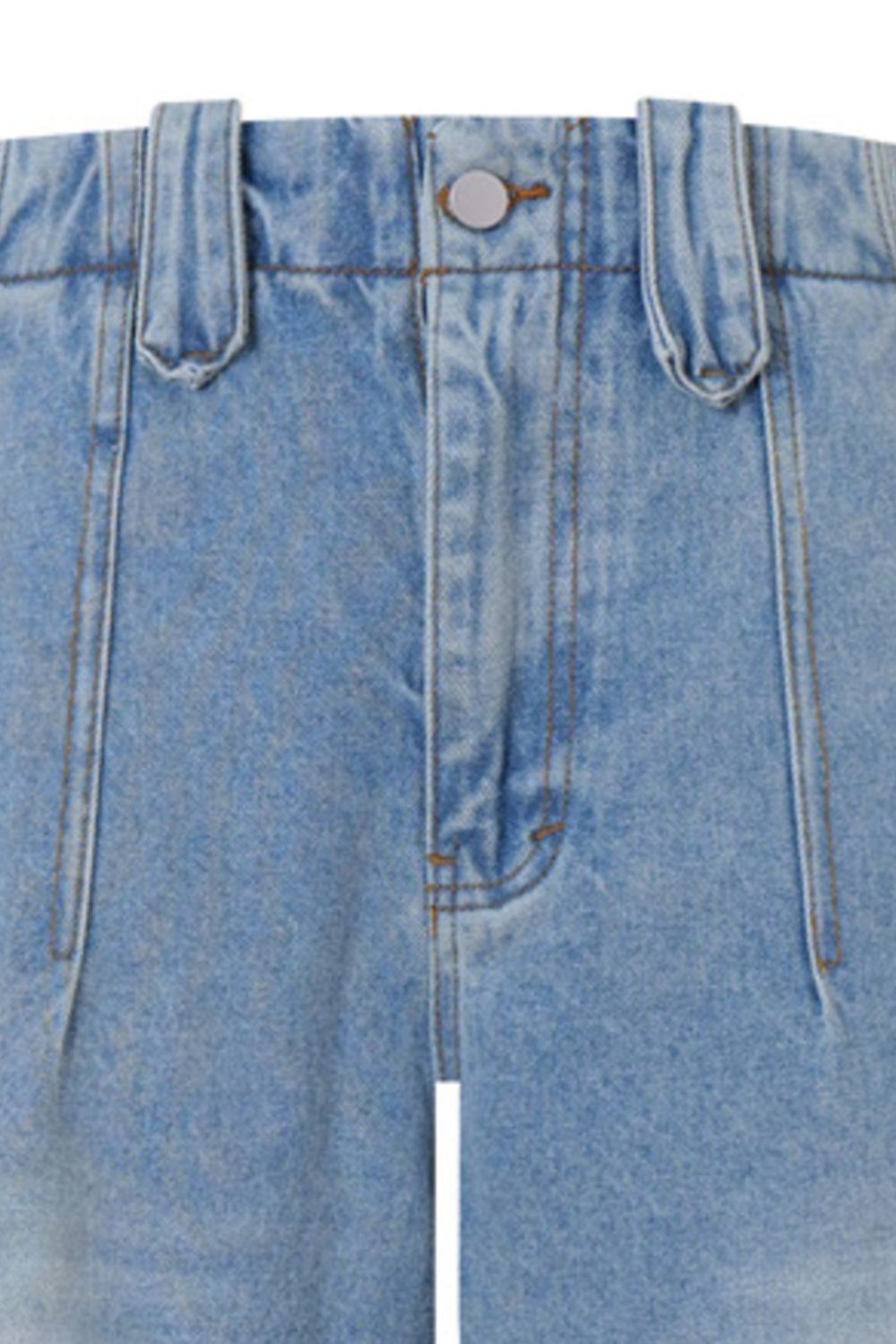 Men's High-Waisted Wide Leg Denim Shorts