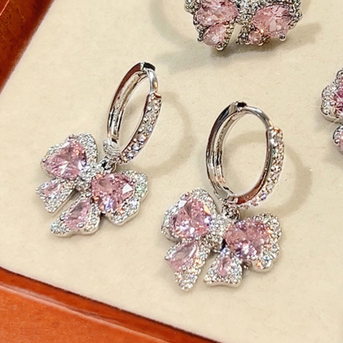 Zircon Bowknot Drop Earrings