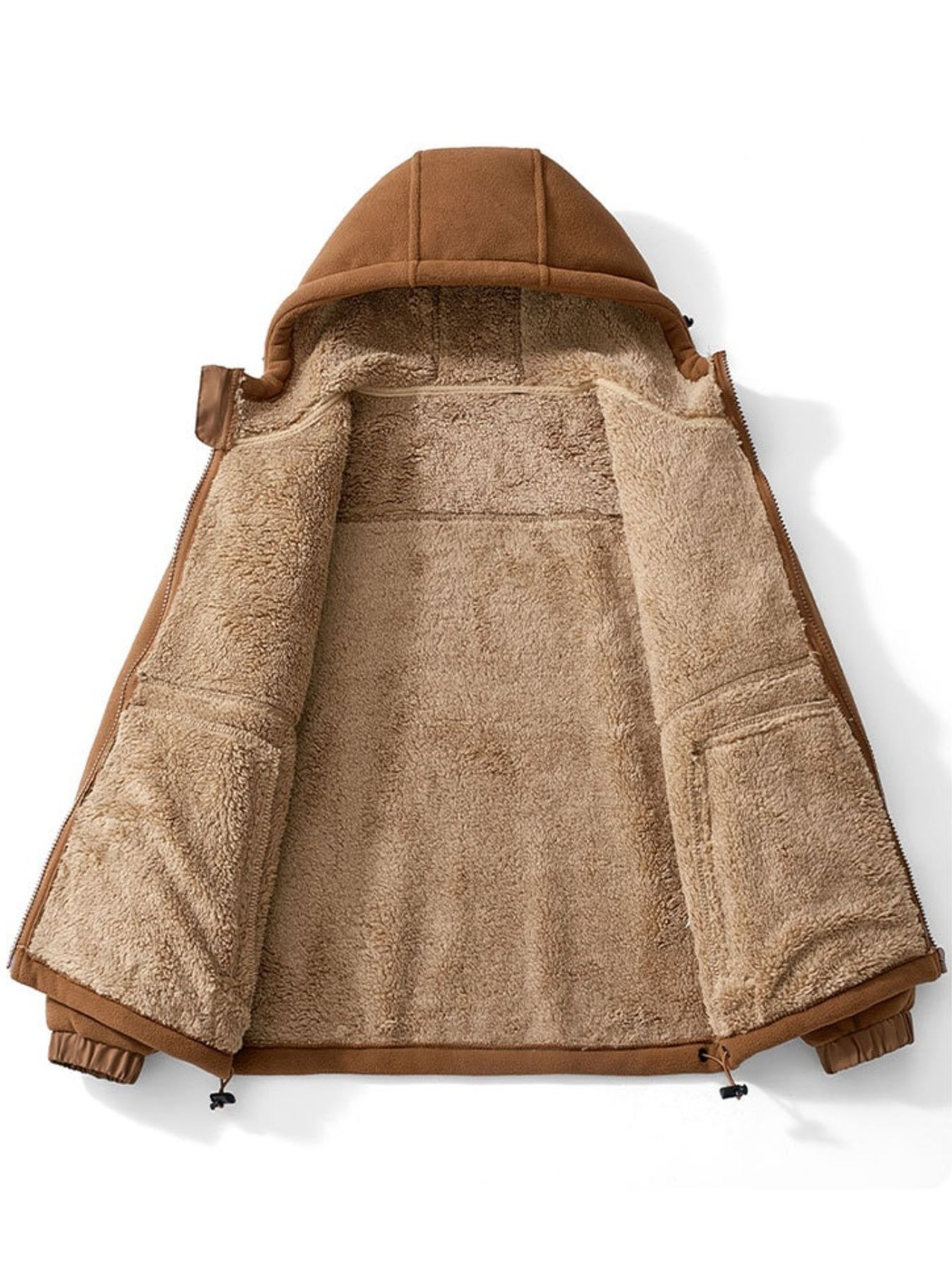 Men's Plus Size Warm Fleece Lined Zip-Up Hoodie