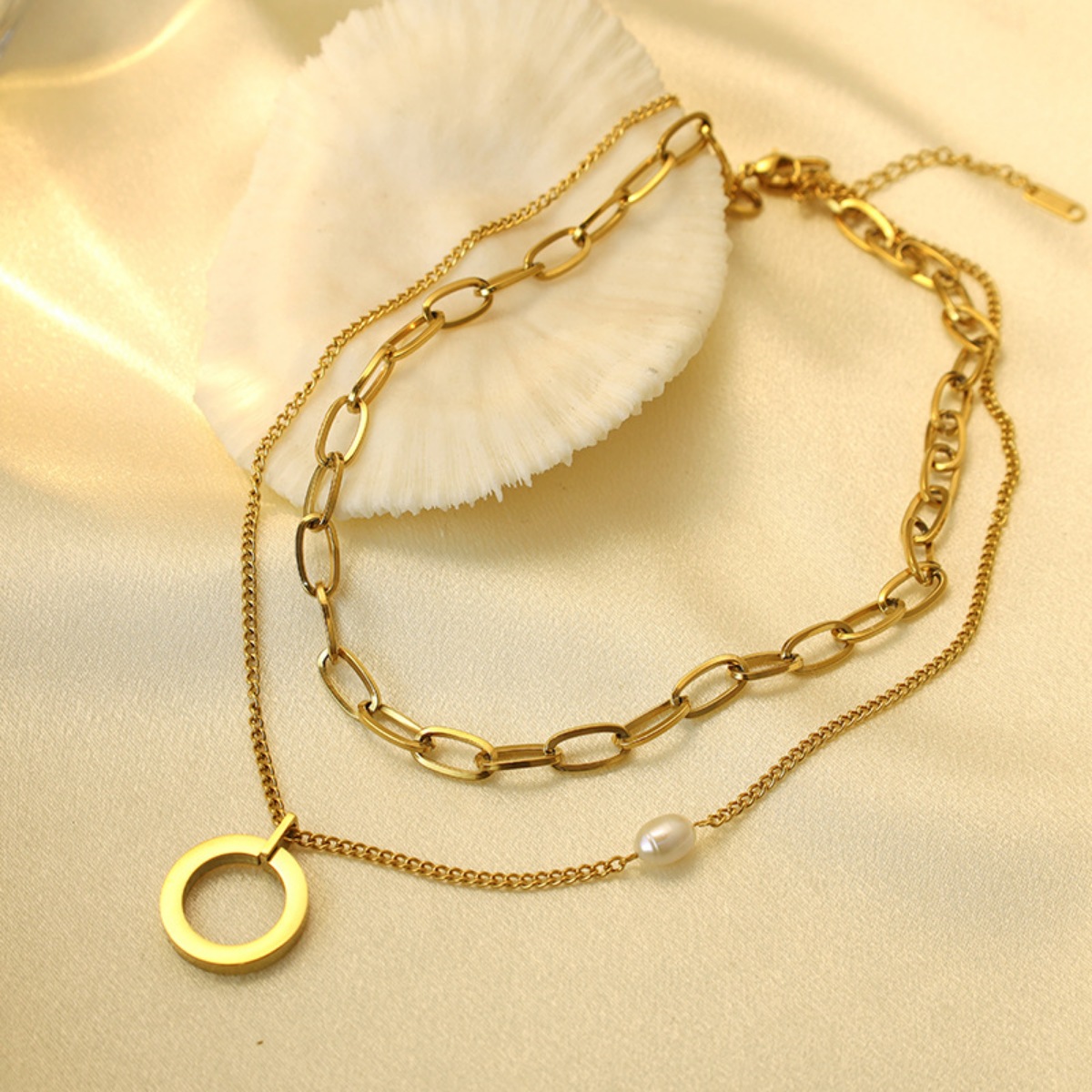 18K Gold-Plated Double Layered Necklace