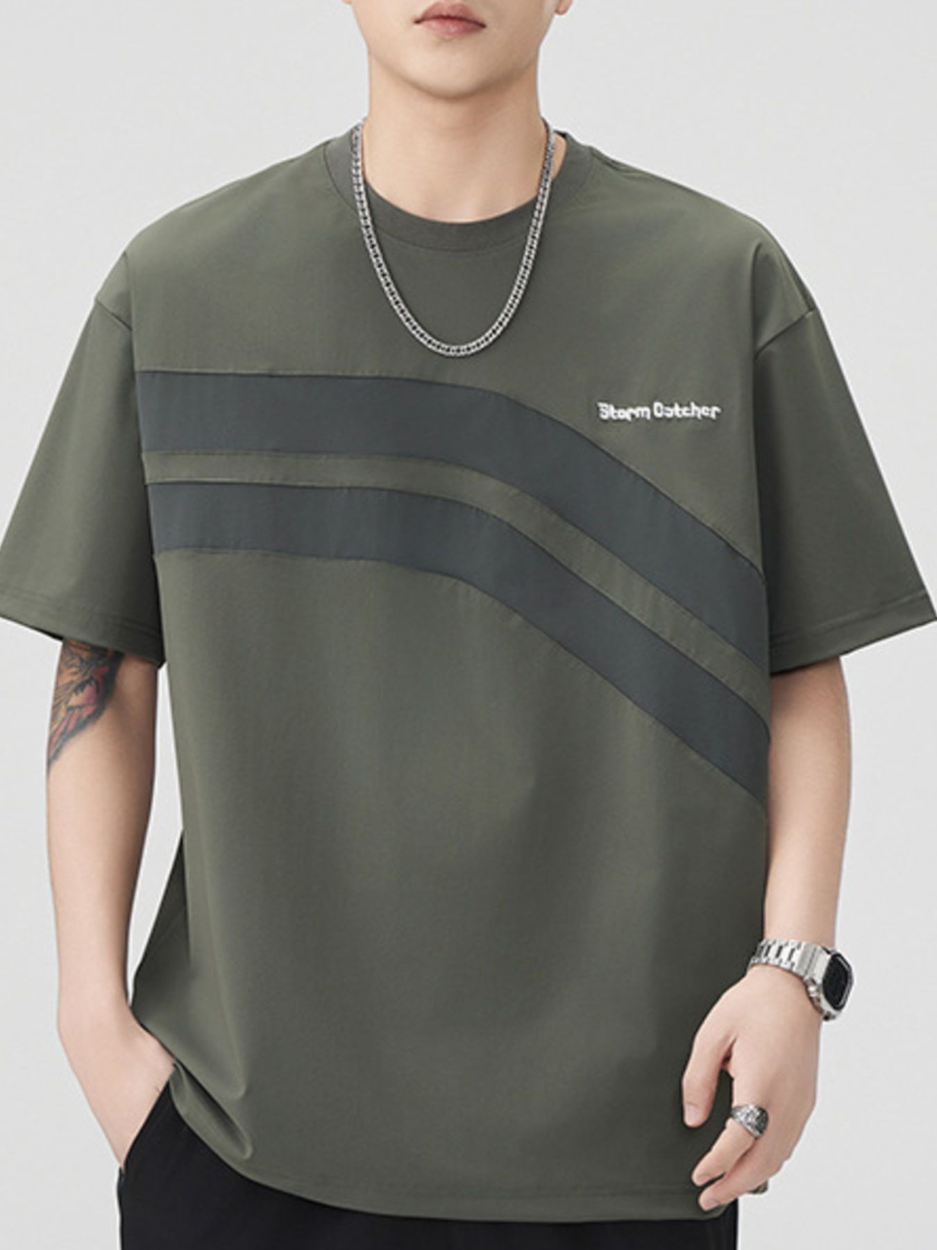 Men's Plus Size Round Neck Half Sleeve T-Shirt