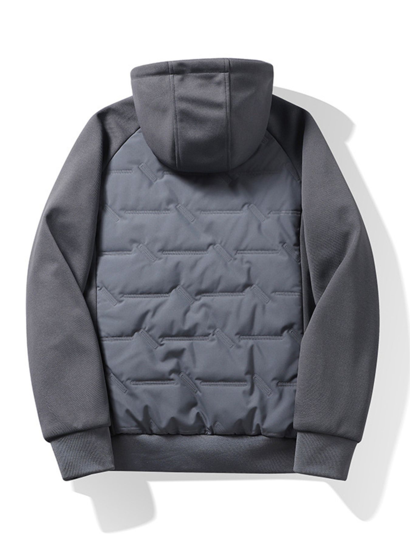 Men's Plus Size Hooded Padded Front Zip-Up Jacket