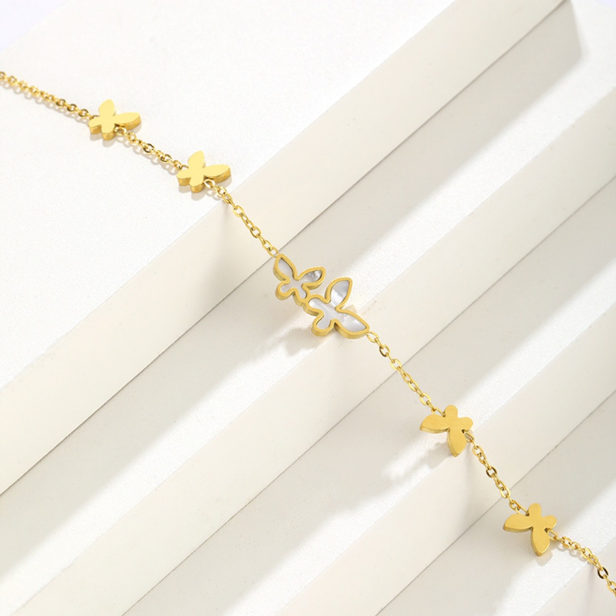 18K Gold-Plated Butterfly Charm Bracelet