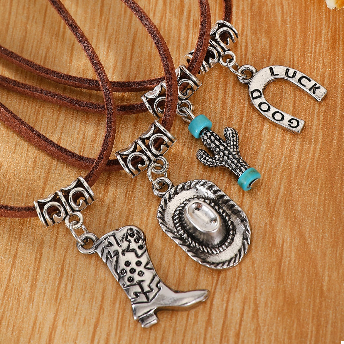 Western Style Four-Layered Charm Necklace