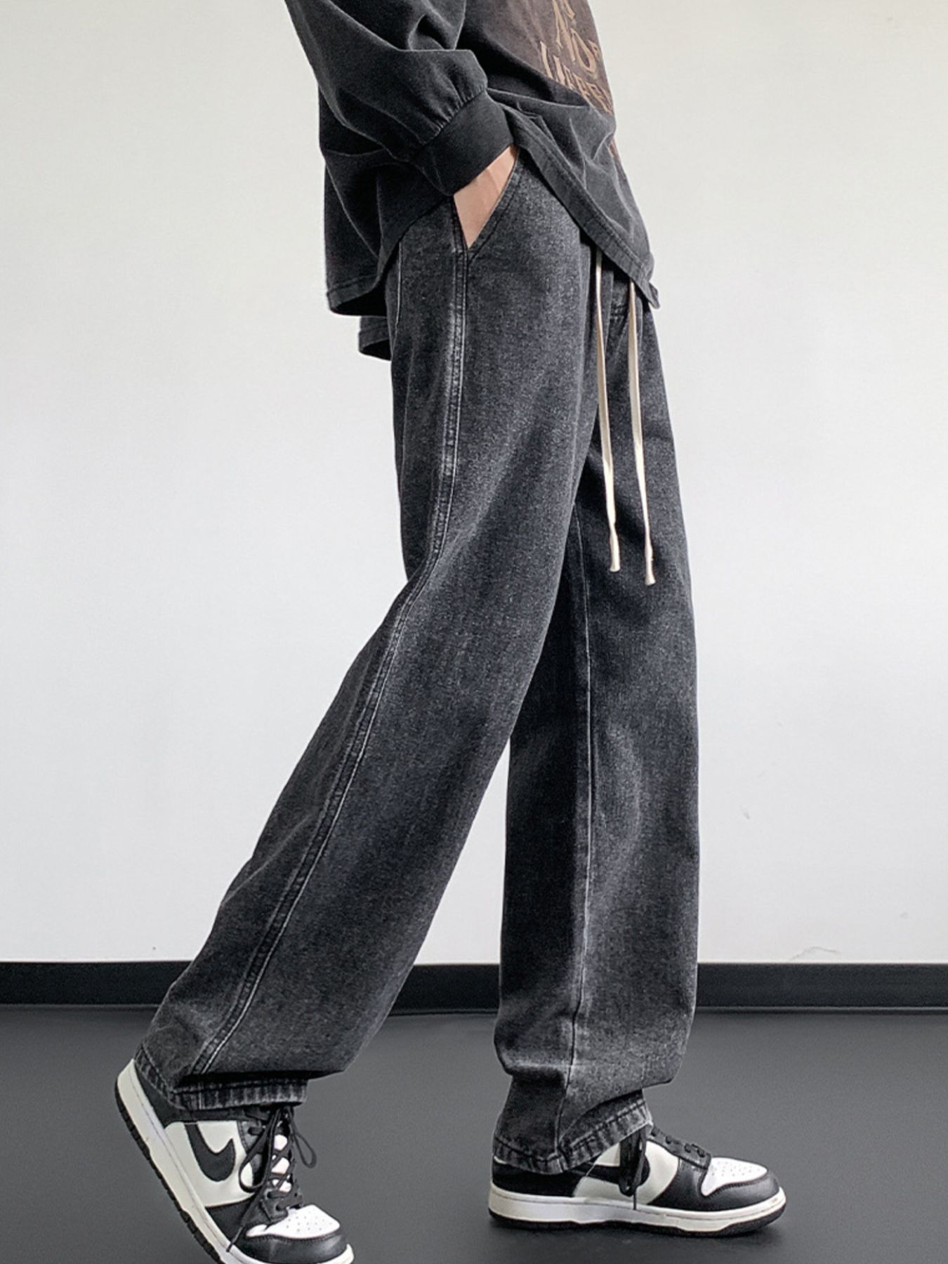 Men's Full Size Wash Loose Fit Jeans Plus Size