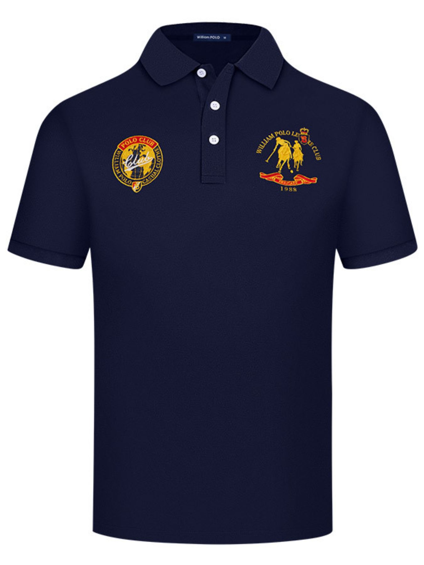 Men's Plus Size Short Sleeve Embroidered Polo