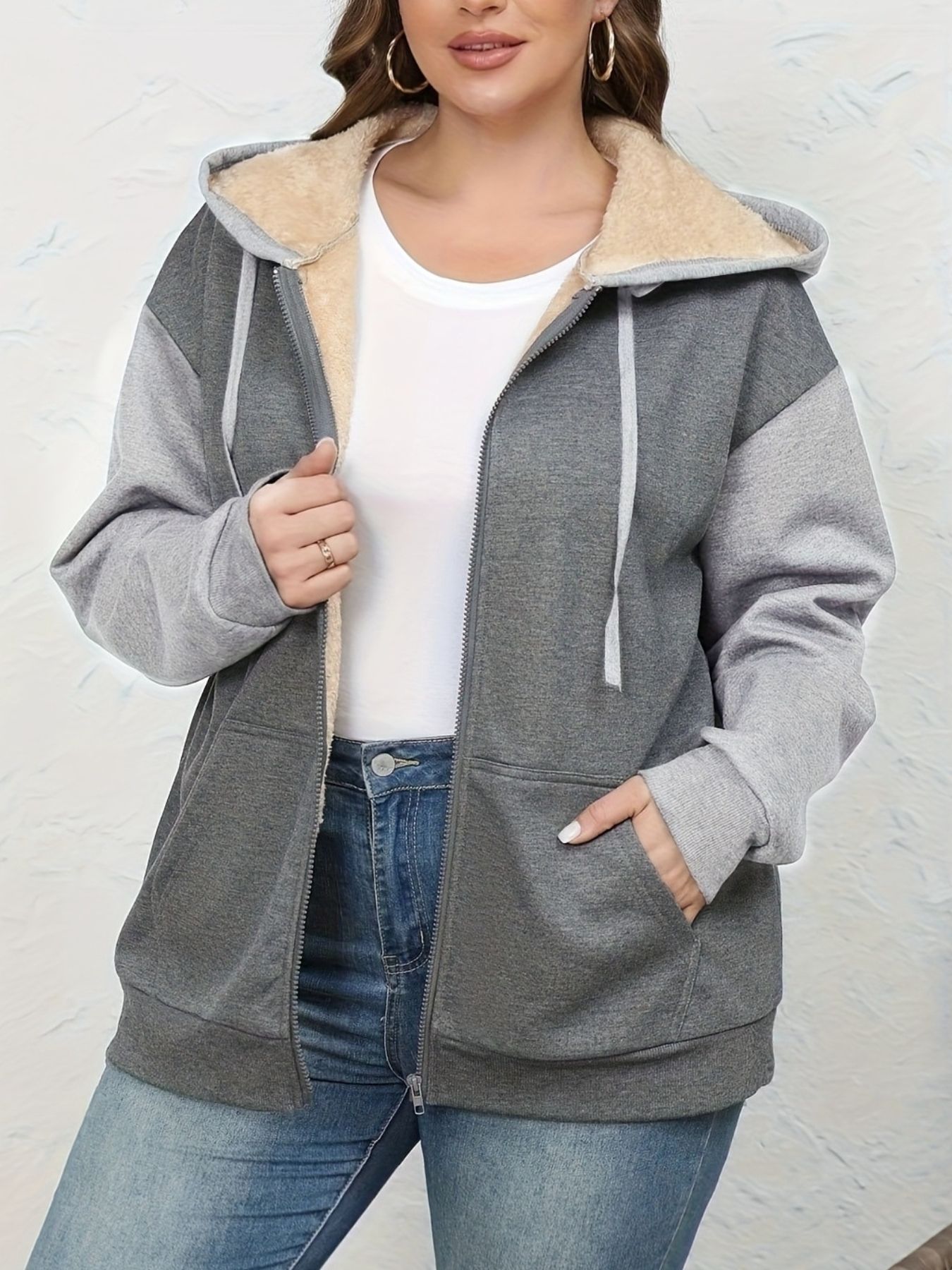 Sherpa Lined Zip-Up Hoodie