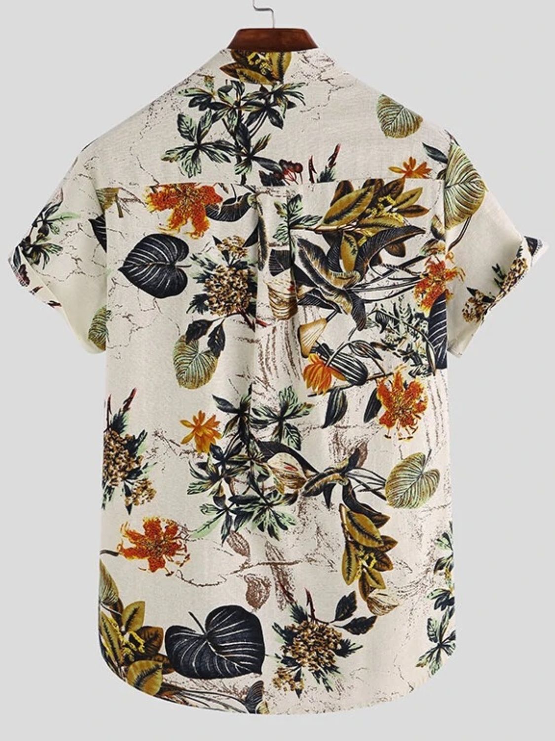 Men's Full Size Printed Button Up Short Sleeve Shirt Plus Size