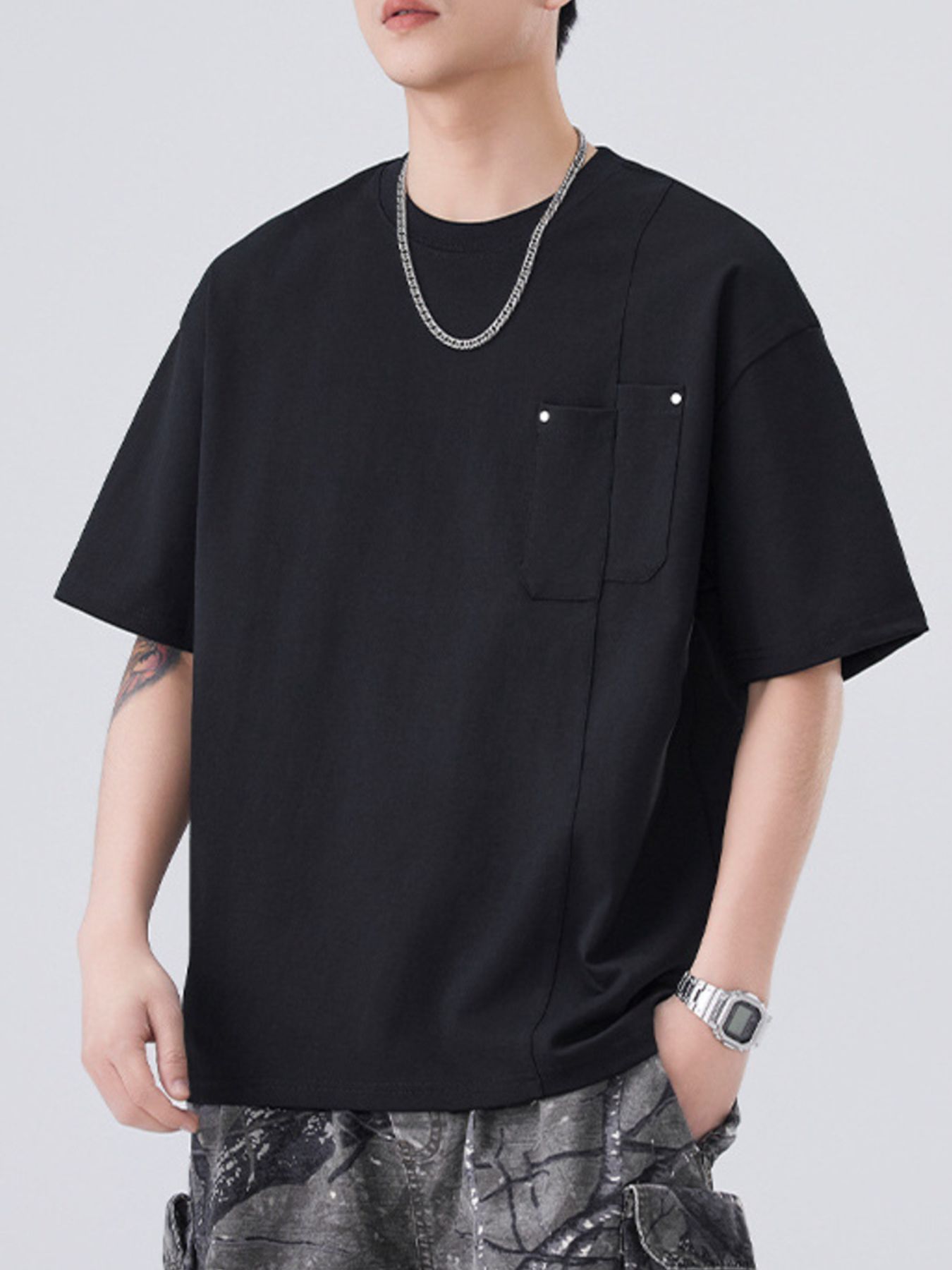 Men's Plus Size Round Neck Short Sleeve T-Shirt