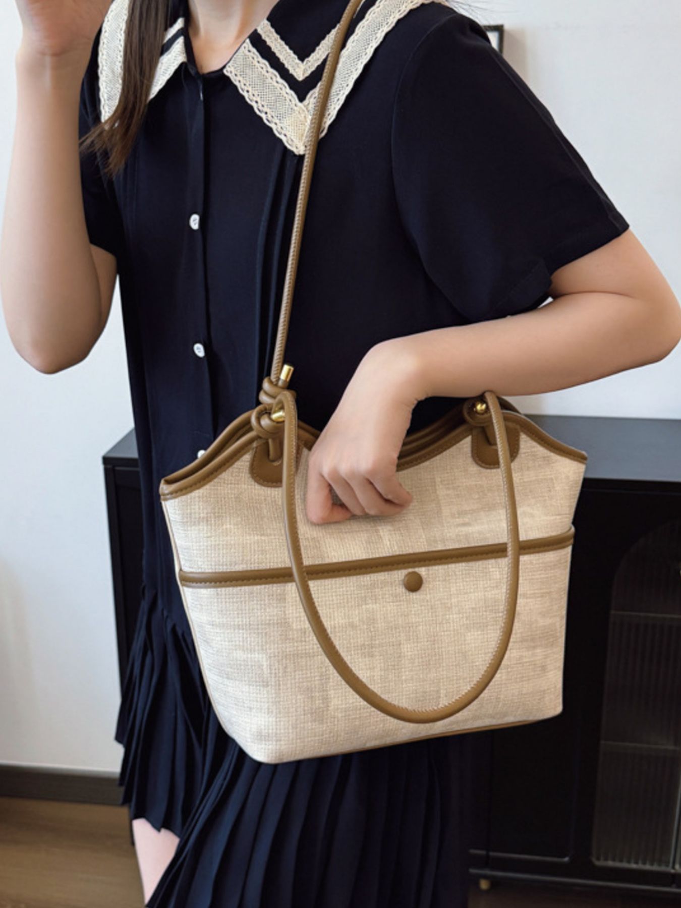 Knotted Strap Tote Bag