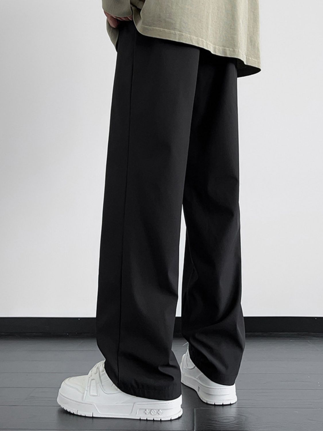 Men's Plus Size Drawstring Wide Leg Pants