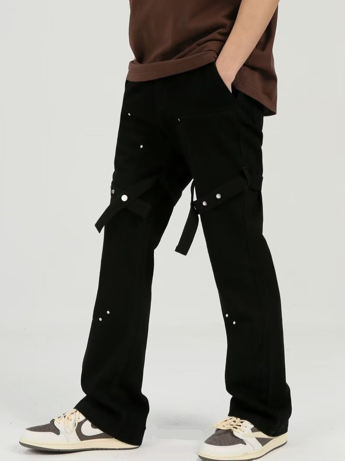 Men's Plus Size Studded Cargo Pants