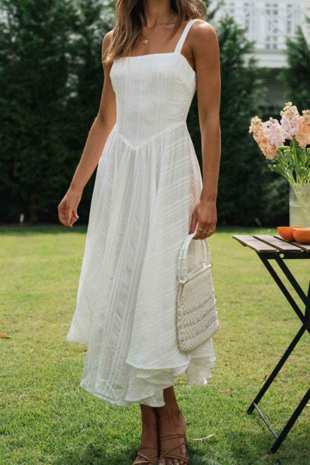 Square Neck Midi Cami Dress