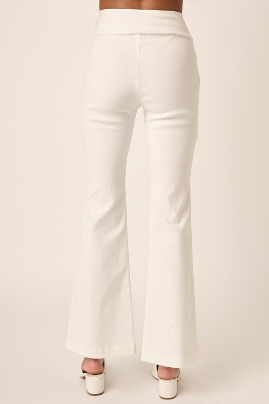 Surplice V Waist Flare Pants