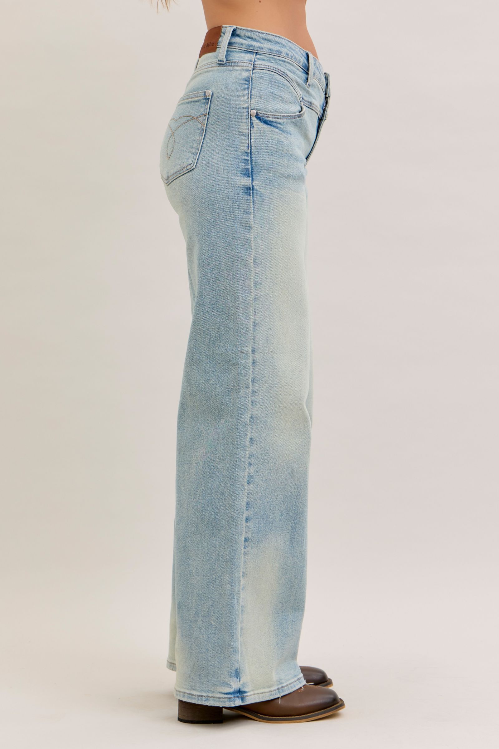 High Waist Column Straight Jeans