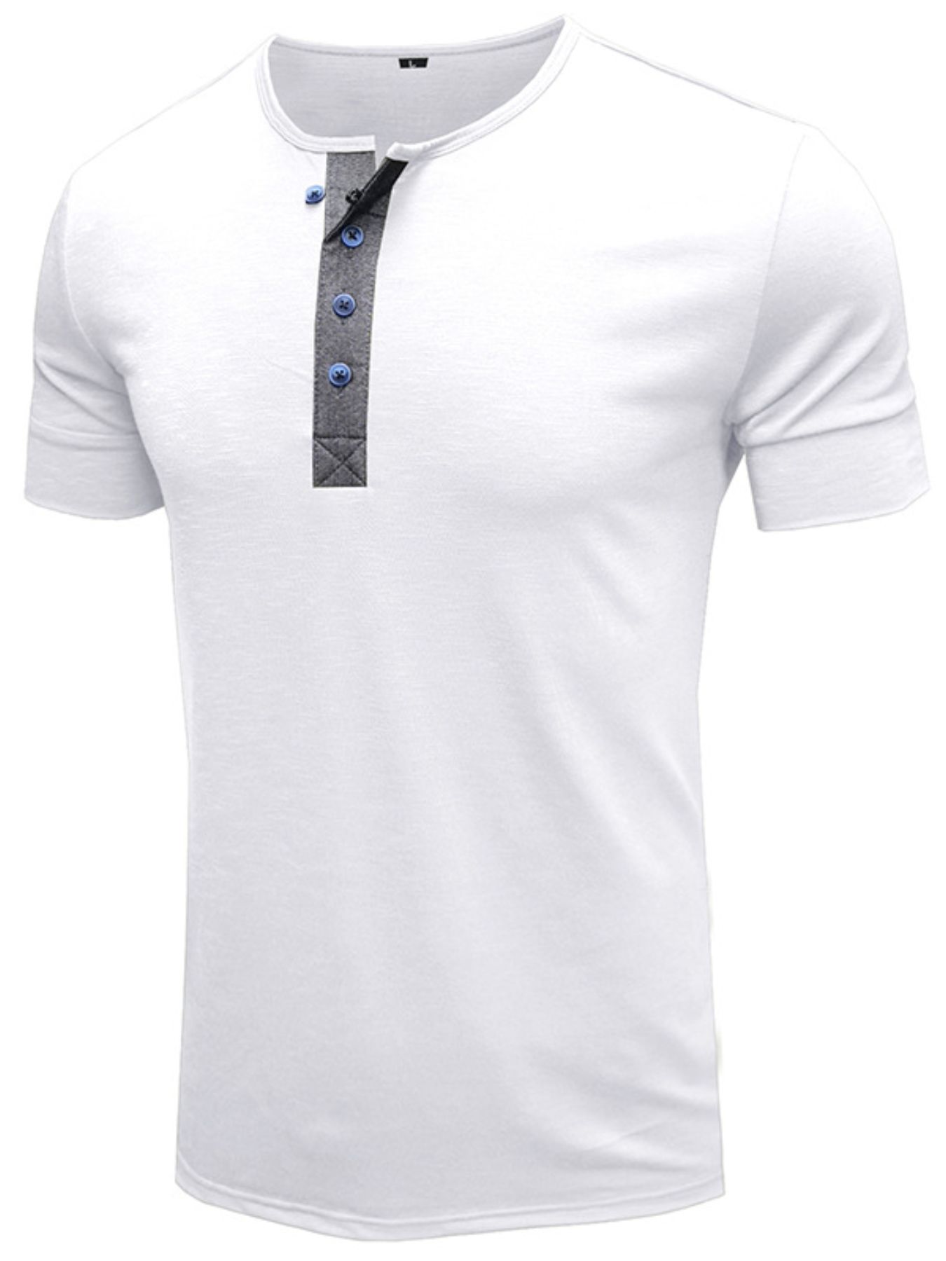 Men's Classic Button Detail Henley Polo T-Shirt