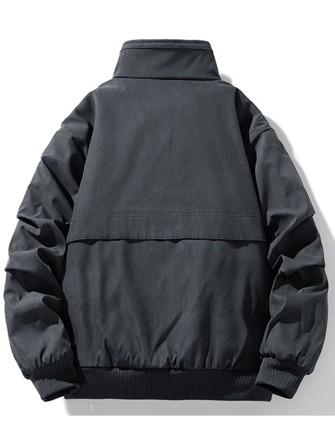 Men's Plus Size Sherpa Lined Stand Collar Bomber Jacket