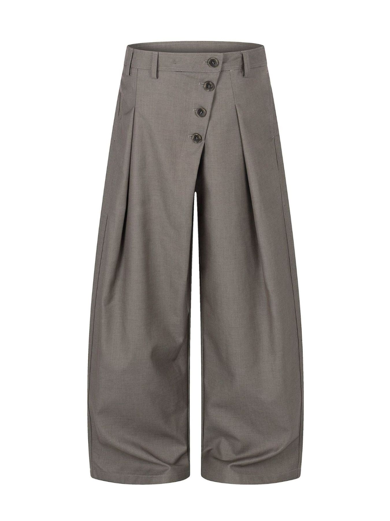 Men's Asymmetrical Button Wide-Leg Pants