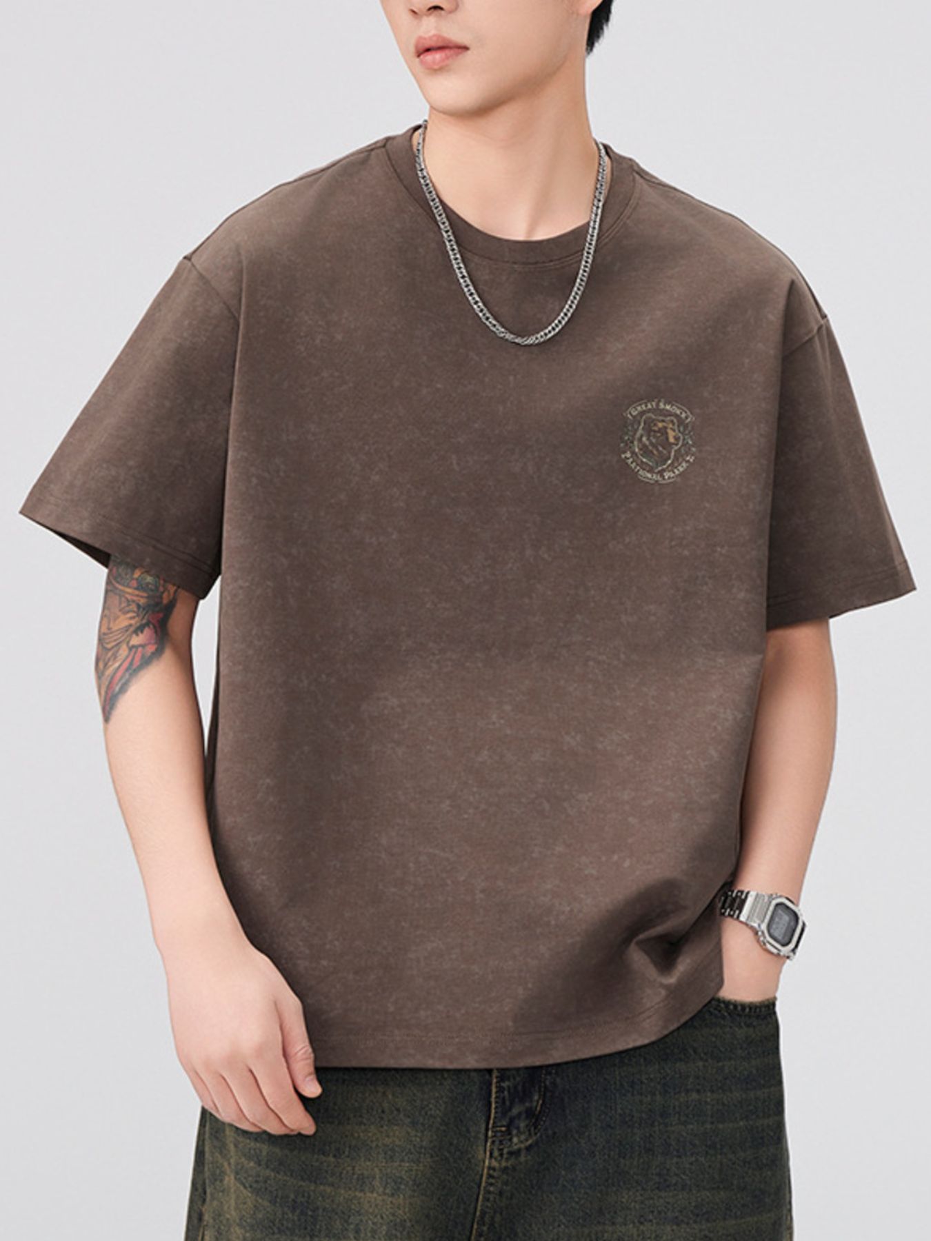 Men's Plus Size Round Neck Short Sleeve T-Shirt