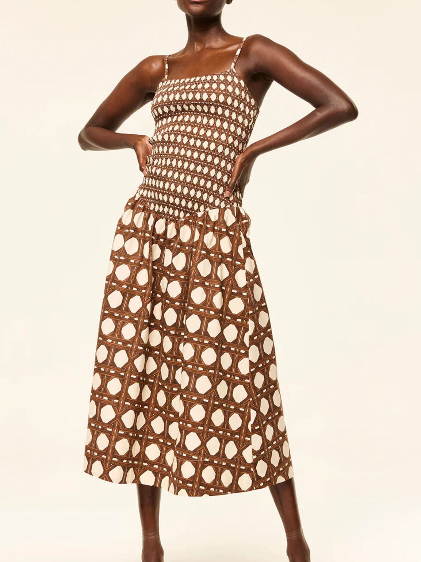 Geometric Pattern Cami Midi Dress
