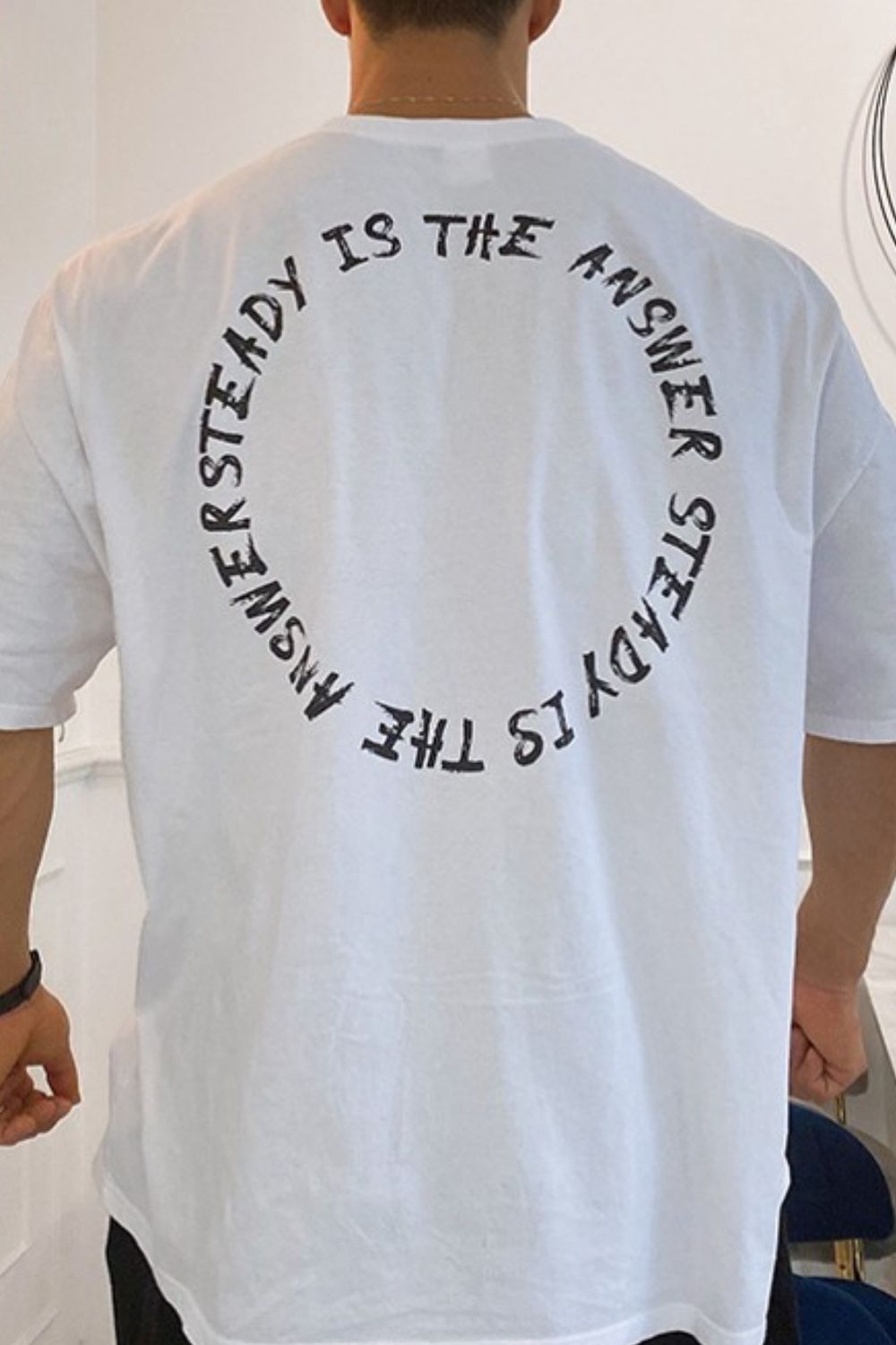 Men's Plus Size Letter Round Neck Half Sleeve T-Shirt