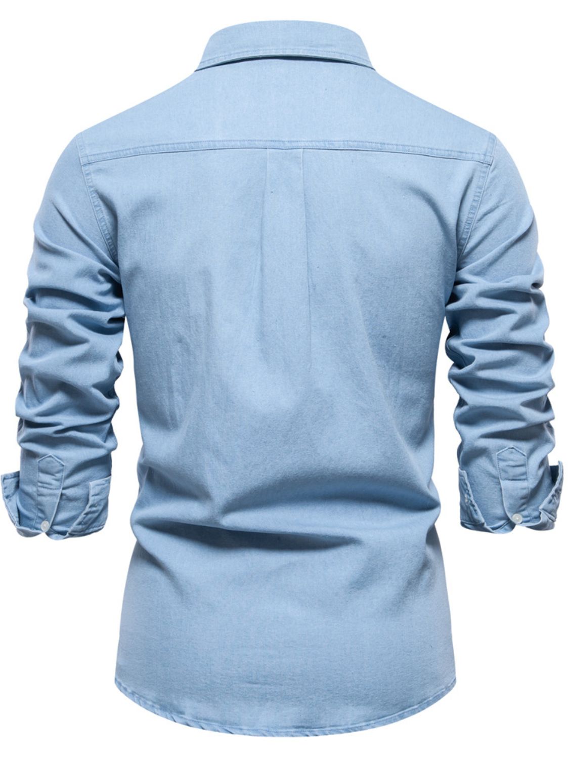Men's Collared Neck Long Sleeve Denim Shirt
