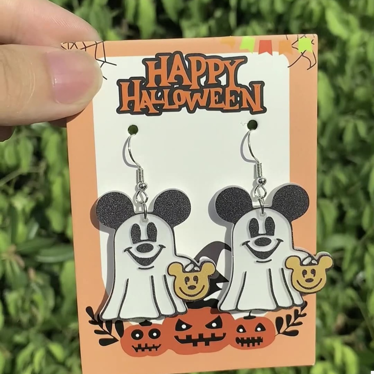 Halloween Mickey Ghost Dangle Earrings