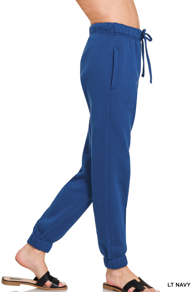 Fleece Drawstring Joggers With Pocket