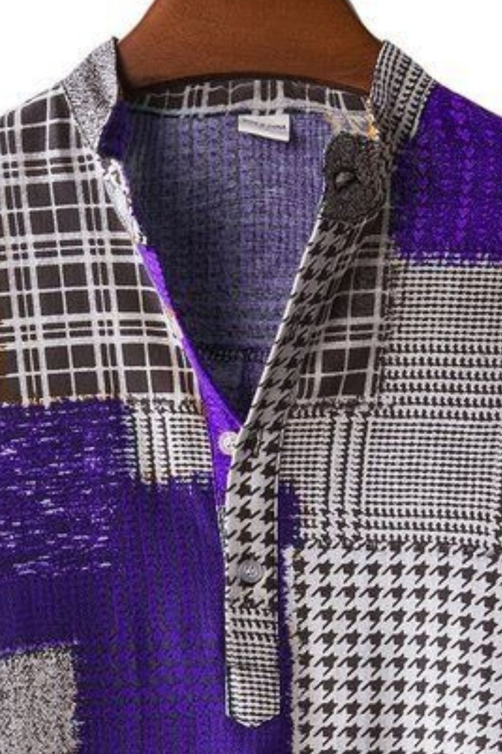 Men's Plus Size Color Block Short Sleeve Shirt