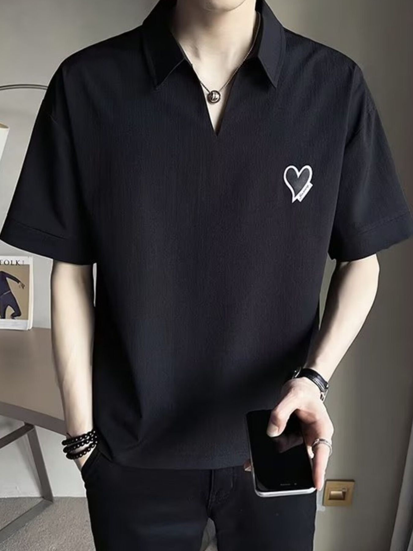 Men's Plus Size Classic Heart Logo Polo Shirt