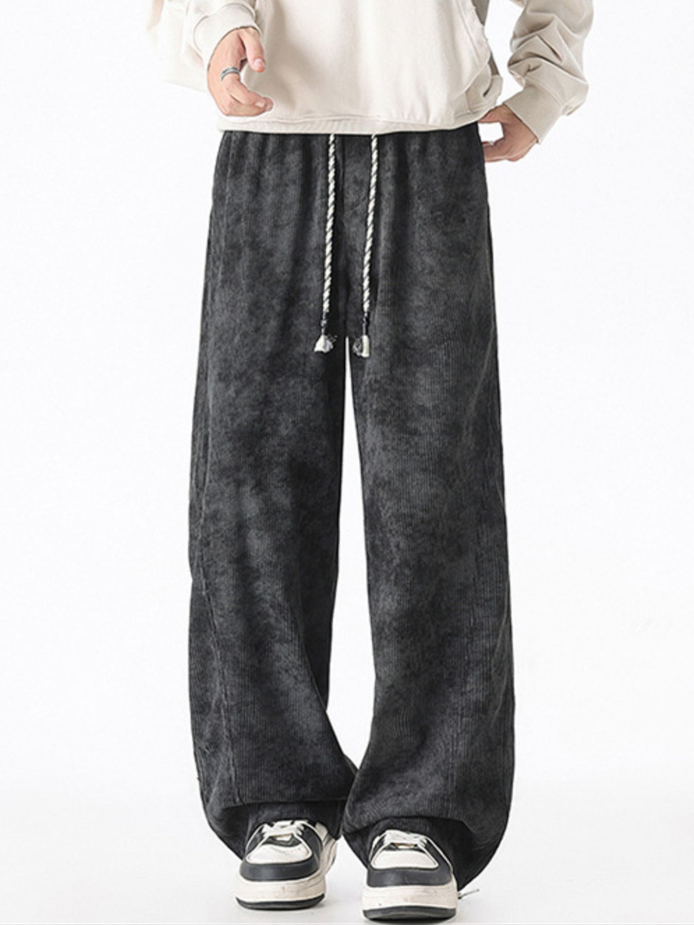 Men's Plus Size Vintage Wash Wide Leg Pants